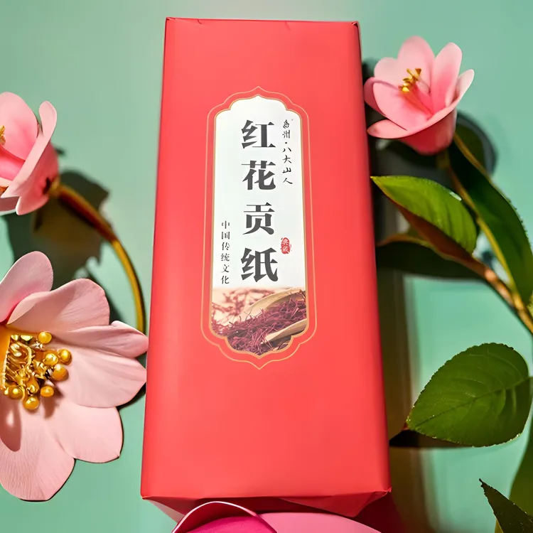 【红花云龙皮纸】纯手工红花云龙四尺六尺全生国画山水书法作品纸