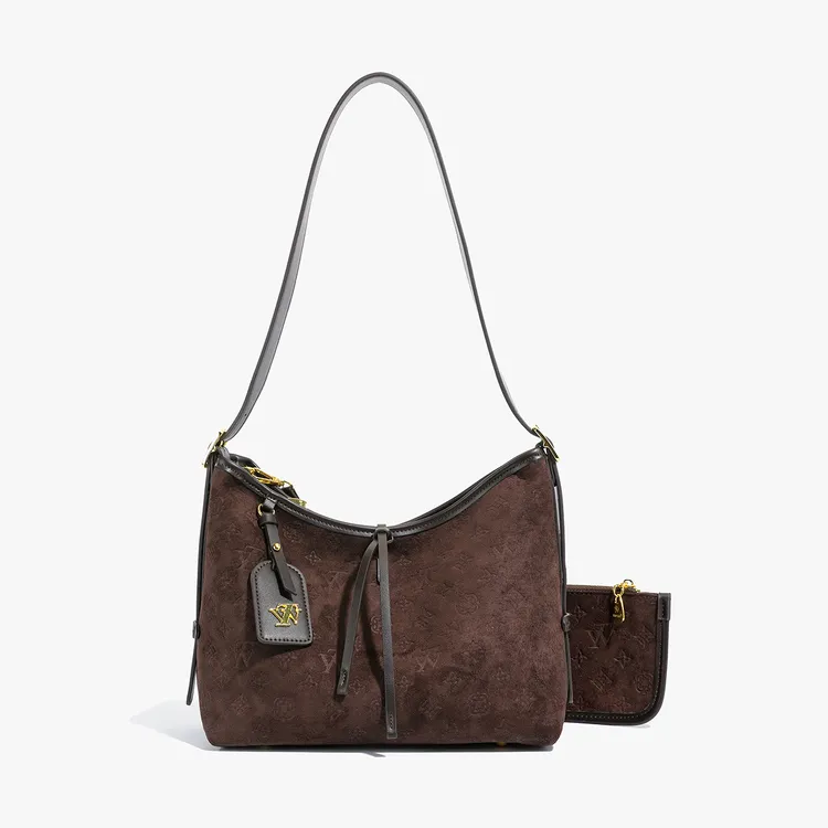 时尚托特包单肩包真皮通勤女包棕色女士通勤秋冬斜挎包