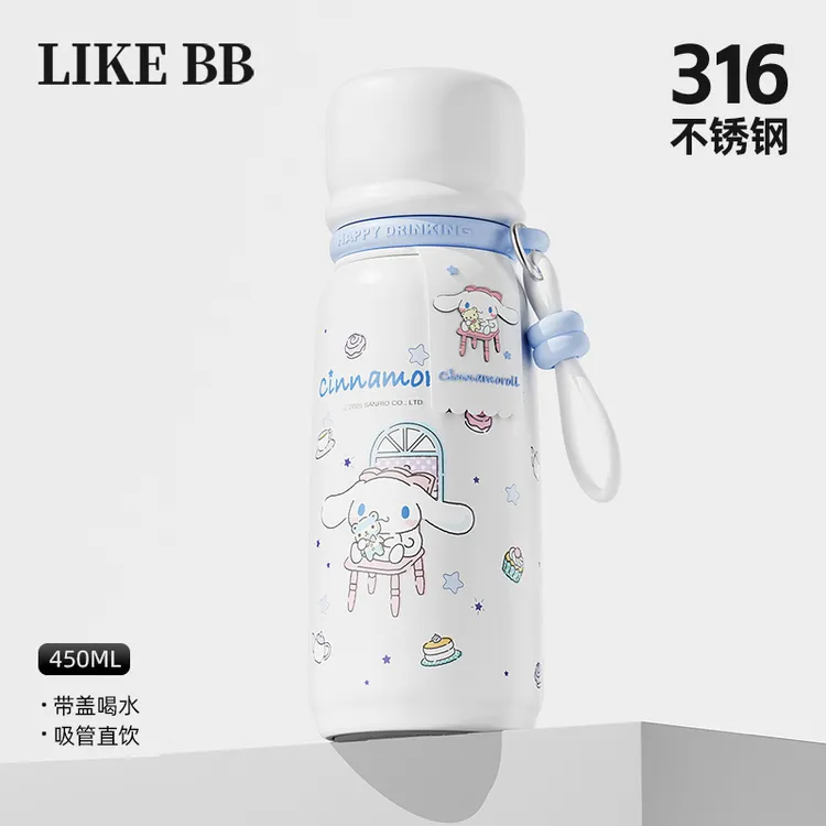 LikeBB三丽鸥保温杯女生高颜值2025新款带盖可爱办公室不锈钢杯子