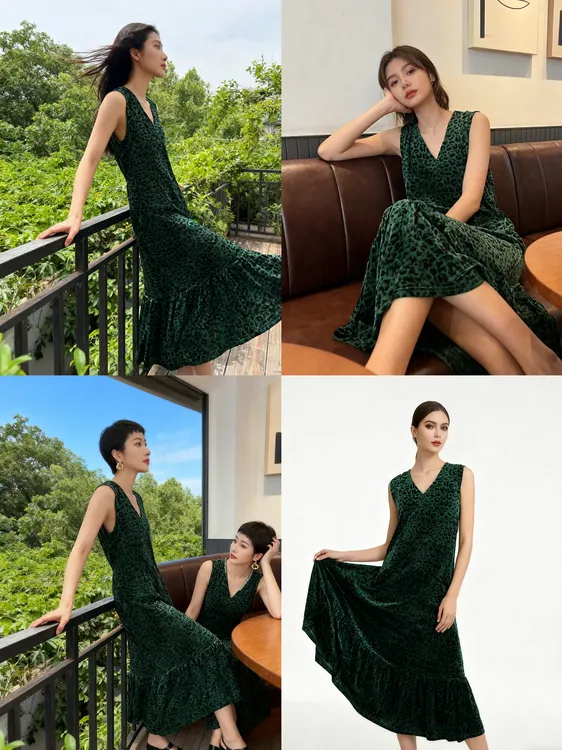 （豹纹背心裙）2025秋冬时尚气质显瘦不挑人时尚长款法式洋气8211#