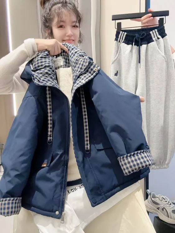 【木糖】男童冬季加绒棉衣新款中大童洋气冬装休闲棉服保暖连帽外套