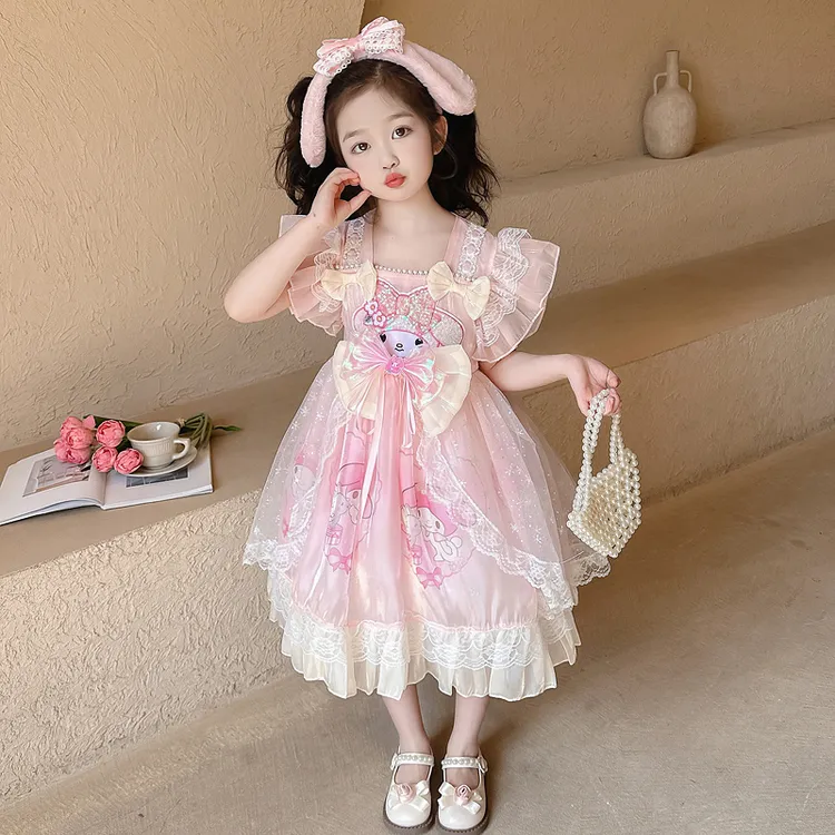 美乐蒂裙子女 童洛丽塔公主裙夏季2025新款儿 童玉桂狗生日礼服裙