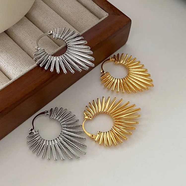 铜合金耳饰 【夸张耳扣】桃心女人味简约高级耳圈 A166