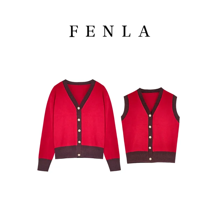 【惠姐私服】高级感羊毛针织开衫女穿搭时尚背心小外套 85182-85183