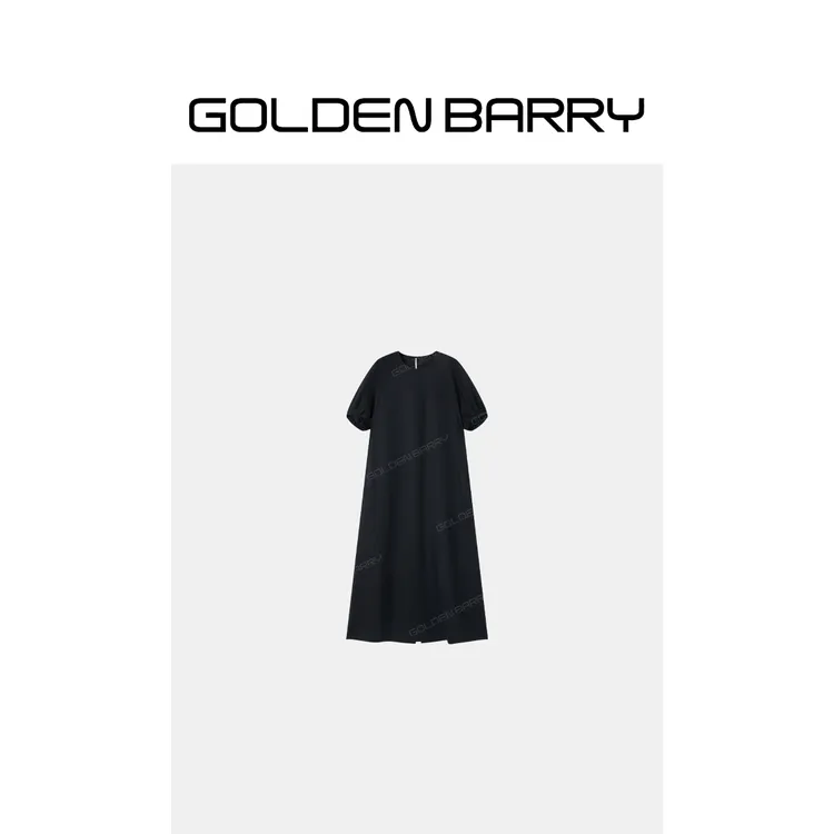 GOLDENBARRY「简禾」亚麻花苞袖连衣裙GB060913002