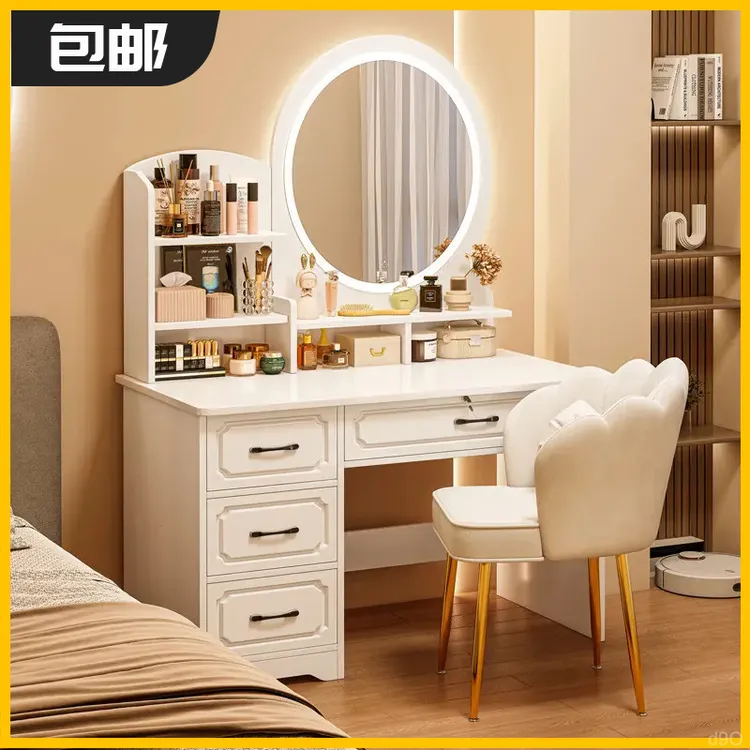 梳妆台卧室化妆柜简约现代2025新款轻奢化妆台收纳柜一体化妆桌子