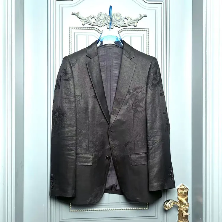 普斯莱利玫瑰男装香云纱西服