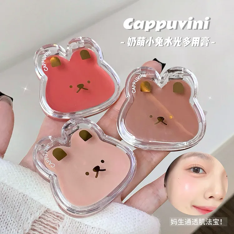 小兔子水光多用膏 韩系膨胀高光腮红少女显嫩持妆女胭脂防水纯欲