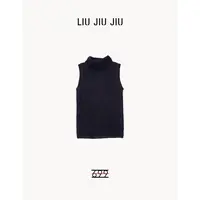 LIUJIUJIU 潮流名媛修身型极简风背心时尚高领无袖毛衣BX4705L