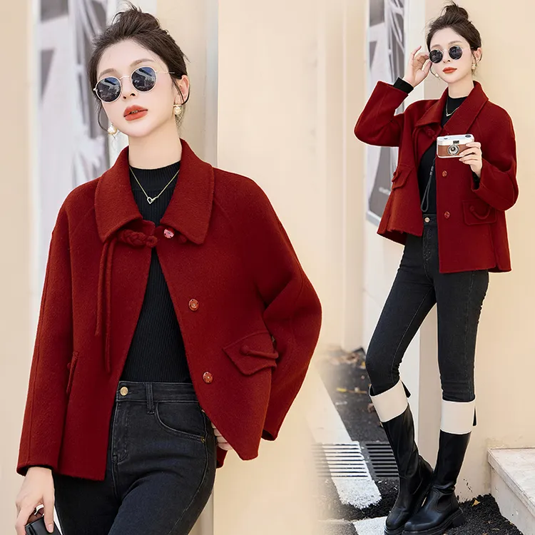 小香风外套女款爆款2025新款冬装双面羊毛呢外套高贵气质大衣潮牌