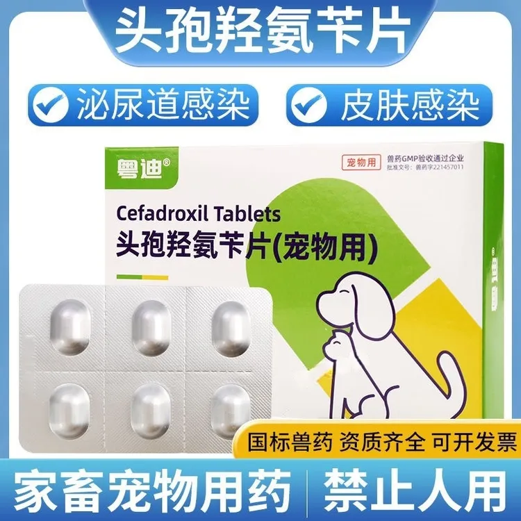 头孢羟氨苄片宠物狗狗猫咪犬用脓皮症伤口消炎感冒药兽用非处方药