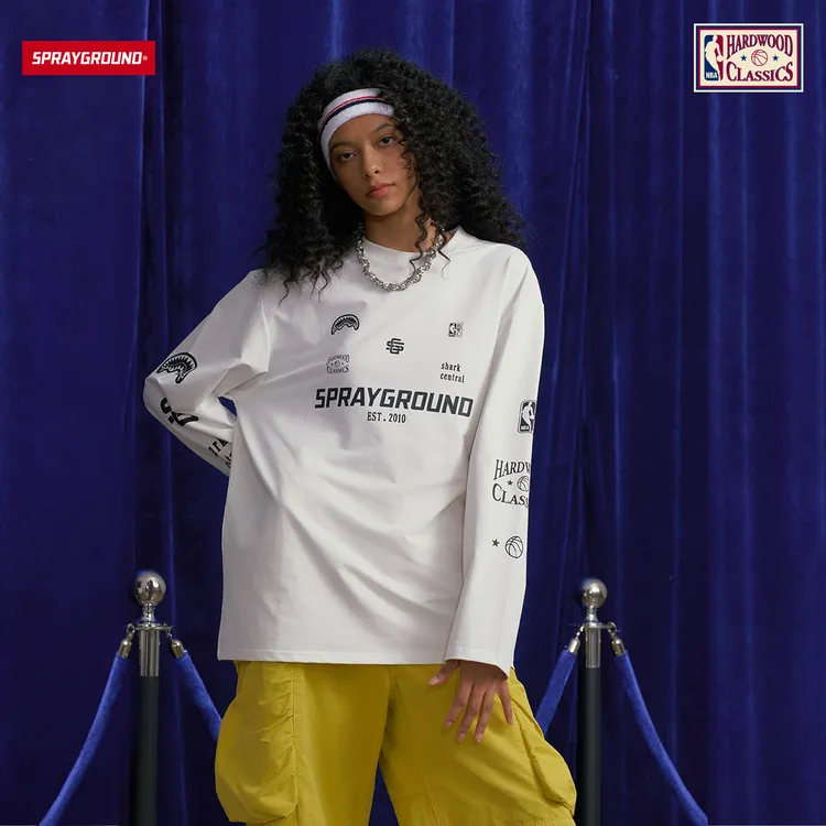 SPRAYGROUND I NBA HWC联名系列鲨鱼嘴长袖T美式休闲GC NE230325