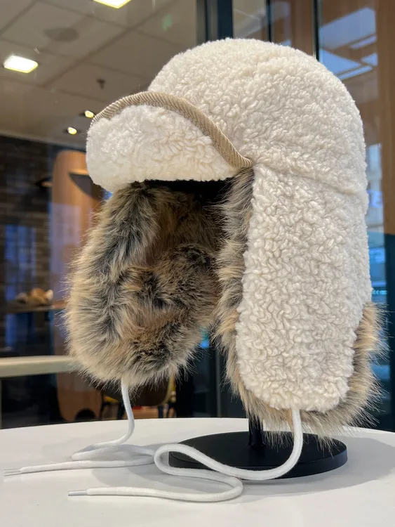 复古设计感灯芯绒冬天雷锋帽护耳帽女款男士雷锋帽女冬季帽子男款