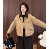 欧尼私服 2025秋冬高级感复古翻领夹克外套休闲上衣2509C6330