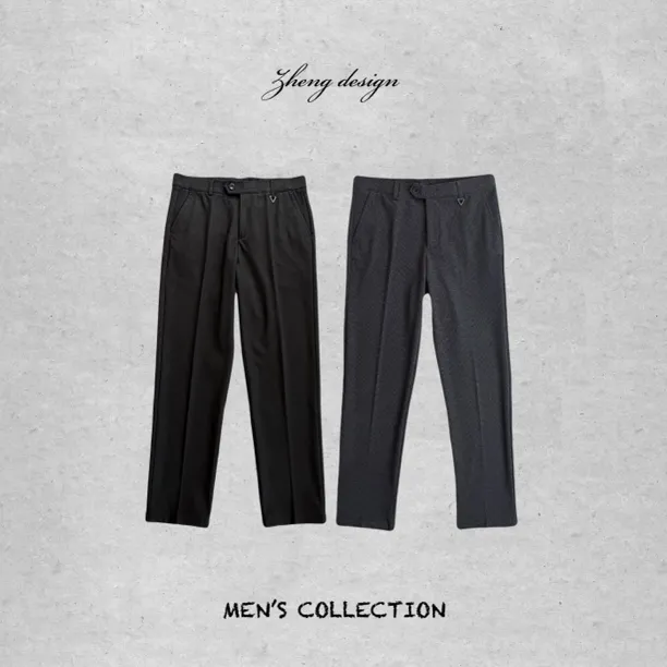 冬款加厚小直筒修身休闲长裤赵征男装服饰穿搭