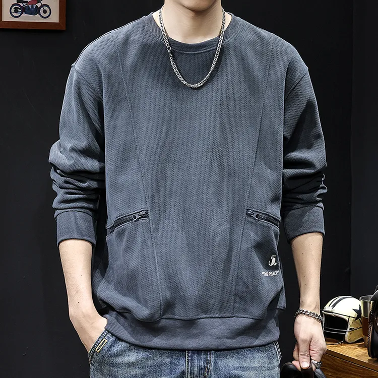 拉链口袋卫衣男秋季2025新款重磅男装大码男士潮牌衣服春秋款长袖