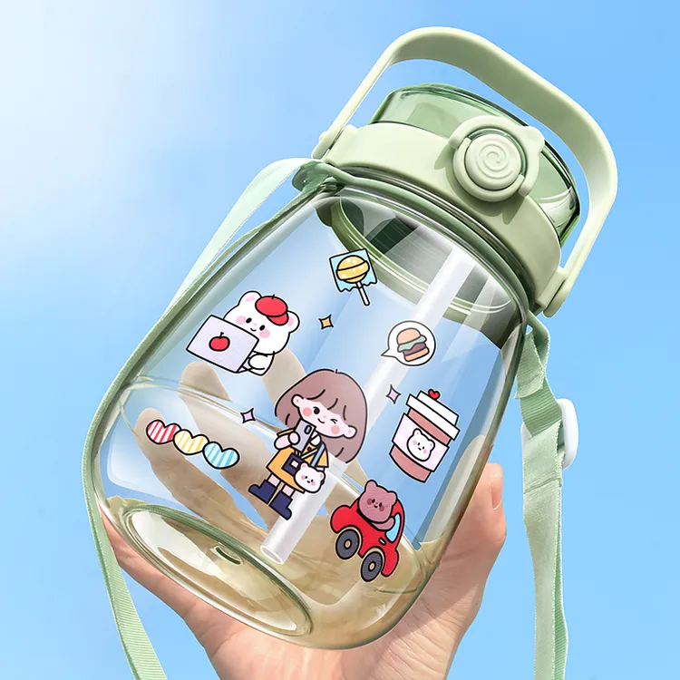 大肚杯大容量水杯子爆款2025新款塑料吸管杯女款儿童夏季外出携带
