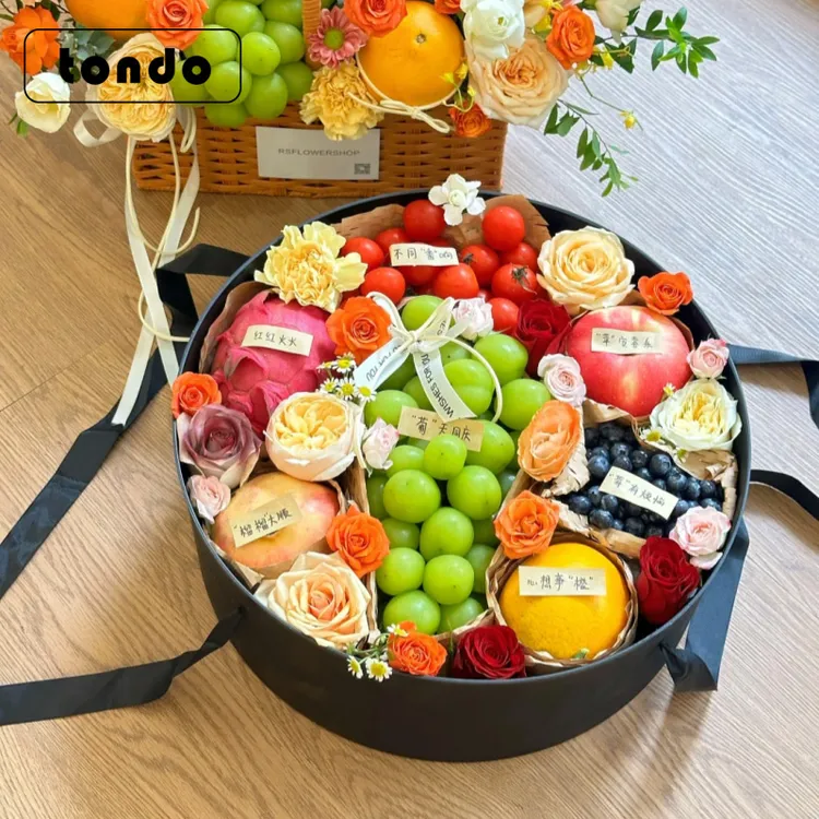 （杨小果专属推荐）圣诞节防水鲜花水果礼盒DIY水果店高档礼品礼盒