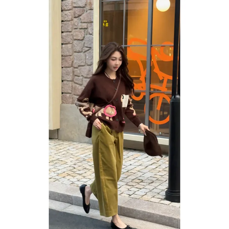 BOXUE“摩登动物园”2025秋冬羊绒＋羊毛手工针织 外套#250823W4115