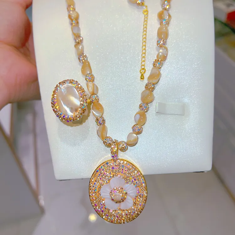 铜合金贝壳项链 铜合金 配饰饰品长款耳环戒指手链项链جىڭ سەدەف