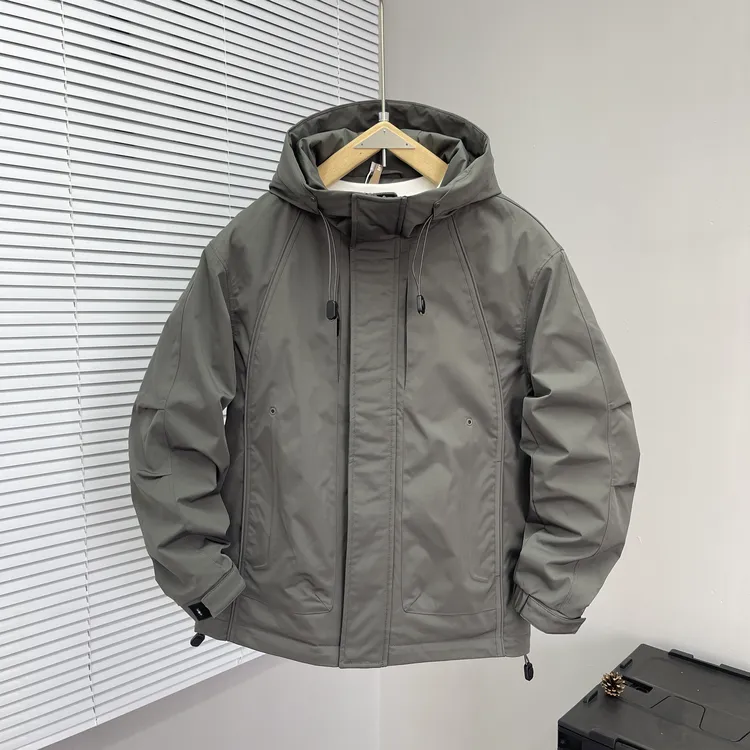 2025冬季新款潮流男士纯色棉衣外套简约户外防风通勤保暖棉服夹克