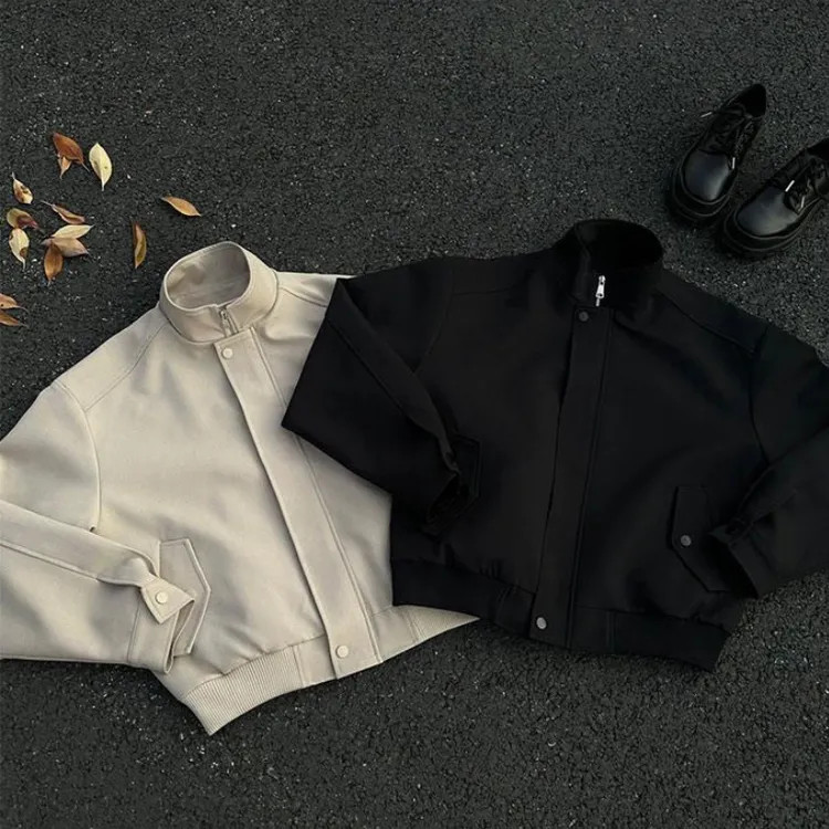 cleanfit短款外套男秋季高级感立领美式复古廓形飞行员夹克棒球服