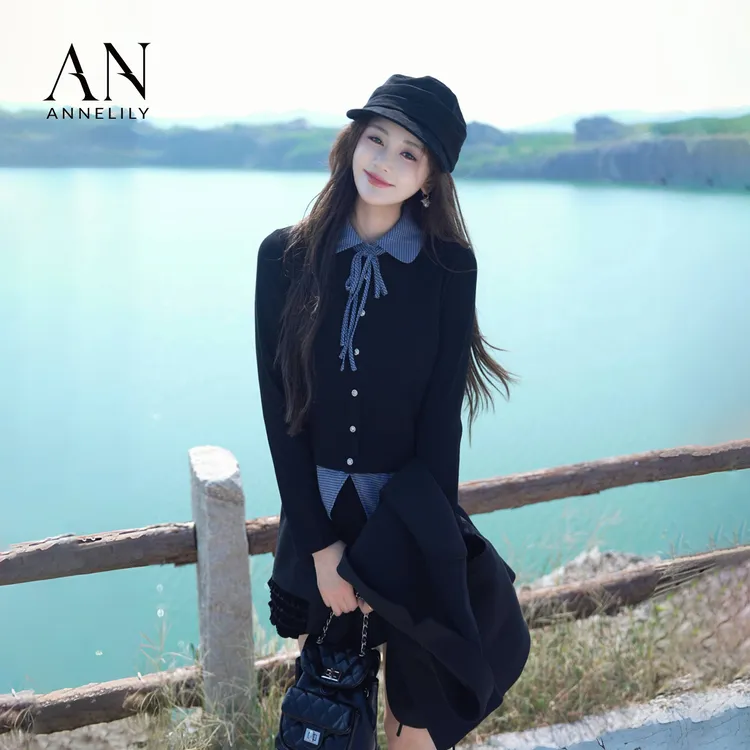 ANNELILY安琪琪【小时】秋季新款精致气质百搭衬衫AC2508110