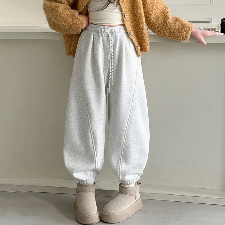 女童裤子春秋款中大童卫裤儿童香蕉裤女孩弯刀裤初中生灯笼运动裤