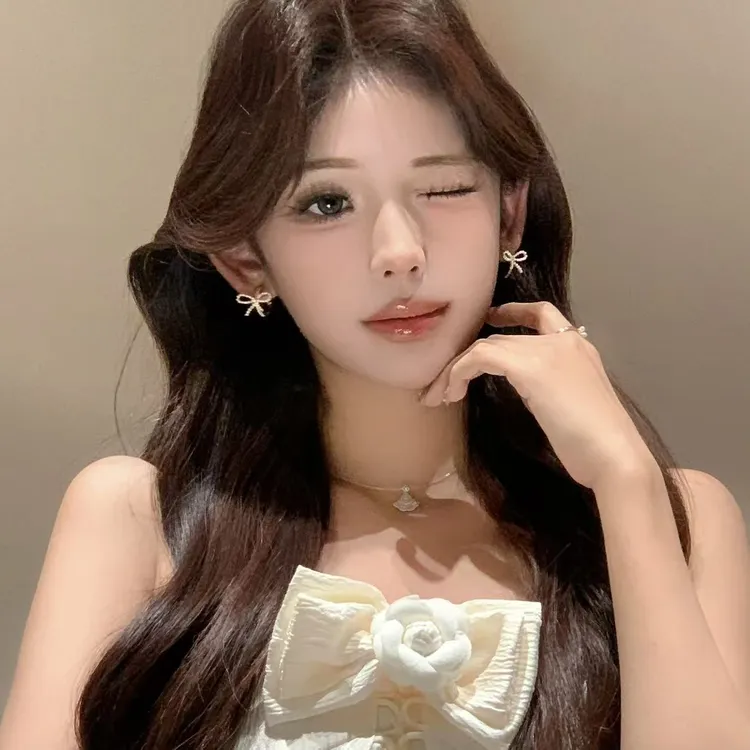 FULL GIRLISH耳环00538气质珠珠蝴蝶结耳钉耳饰