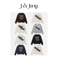 J&Jing-「金高银同款」-重工刺绣明星同款秋季宽松花朵卫衣M-WY019