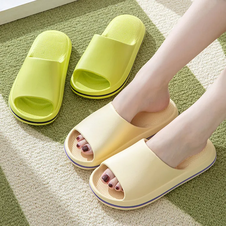 一字拖厚底光面网纹底气垫夏天防滑凉拖情侣夏季居家防臭拖鞋75