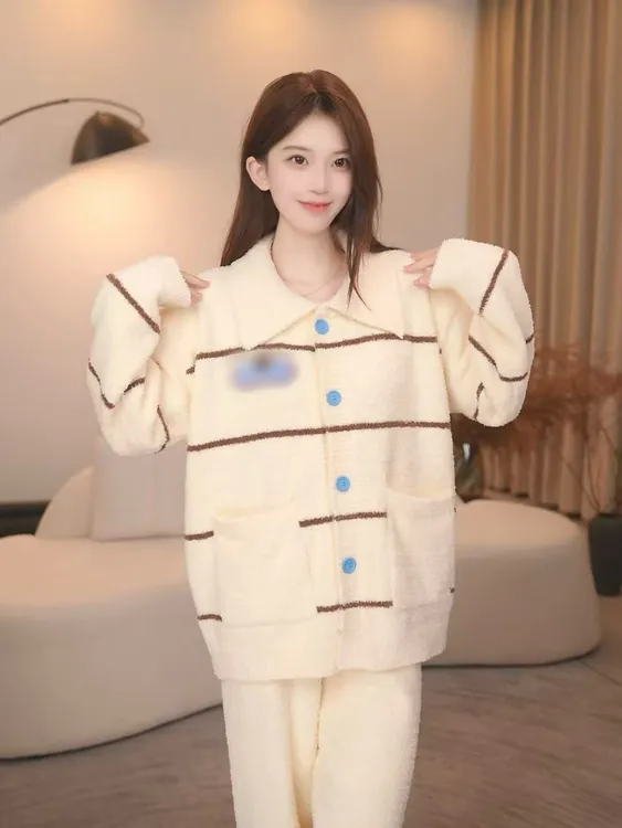 板栗小姐【皮卡1】2025冬季长袖甜美风软绵绵睡衣女套装可外穿