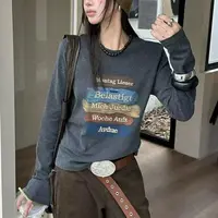 韩系复古米灰色立领外套女2025秋新款宽松休闲百搭夹克上衣