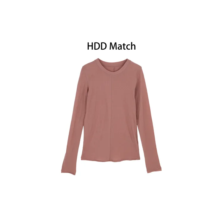 HDD- "修身气质" 羊毛 女款修身设计小众打底T恤上衣 Y9980