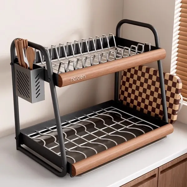 耐奔304不锈钢碗盘收纳置物架厨房置物架沥水碗架碗盘架子碗筷盒