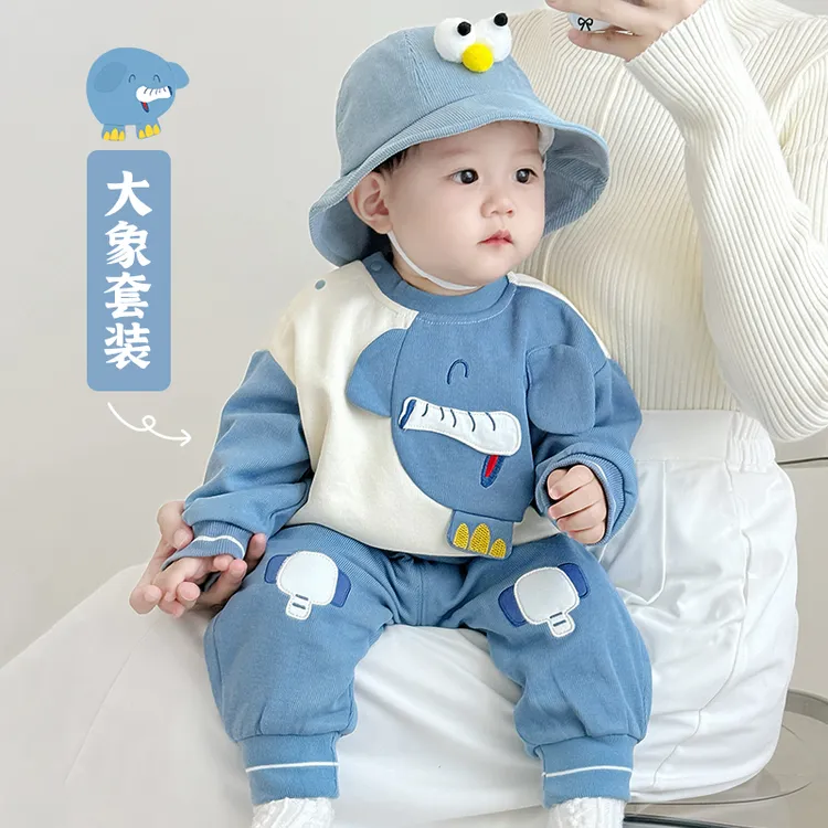 男童春装小童婴儿套装婴幼儿分体两件套春秋一岁儿童宝宝开春衣服