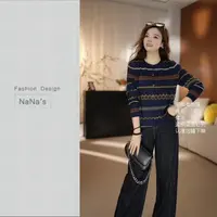 NaNa's秋季新款提花设计感羊毛开衫外套针织衫圆领显瘦上衣4619