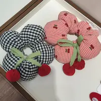 条纹花朵樱桃发圈
