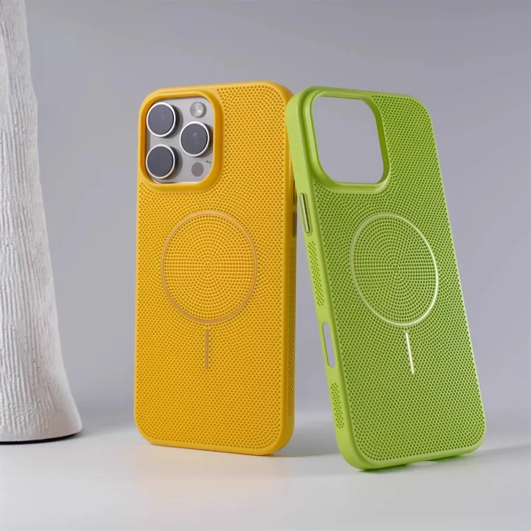 马卡龙镂空散热磁吸苹果16promax手机壳适用新款创意15防摔14壳13