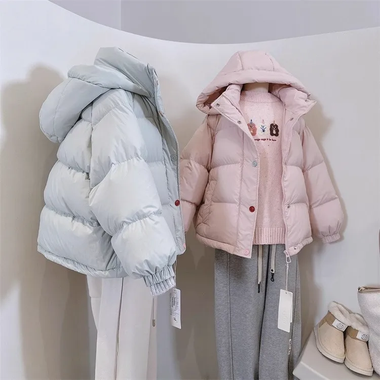 童泰【断码】  秋冬季新品女童中大童韩版2025时尚连帽彩色纽扣宽松