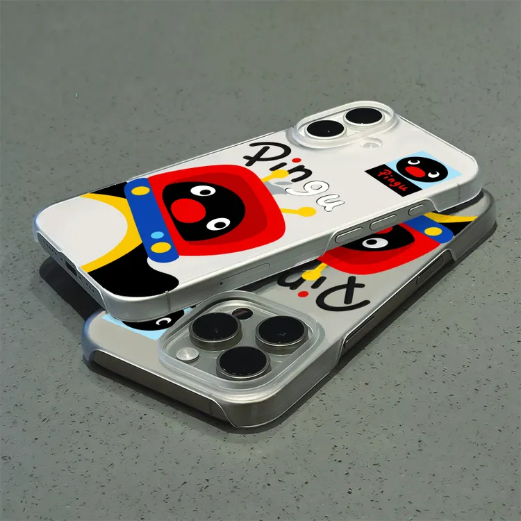 无边框电视剧企鹅适用苹果16promax半包iPhone15透明14散热13硬壳