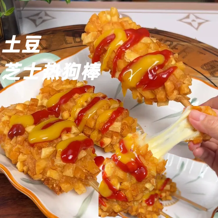 土豆芝士热狗棒韩式爆浆拉丝早餐空气炸锅冷冻半成品小吃食材【ZY】商品图