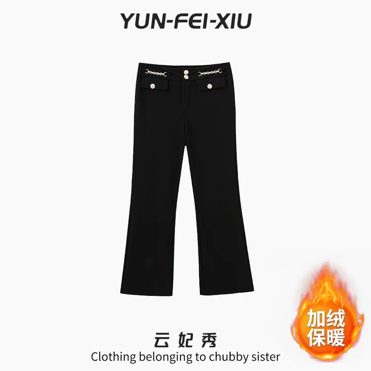 云妃秀大码女装休闲裤时尚休闲胖妹妹显瘦宽松加绒韩版秋季88018