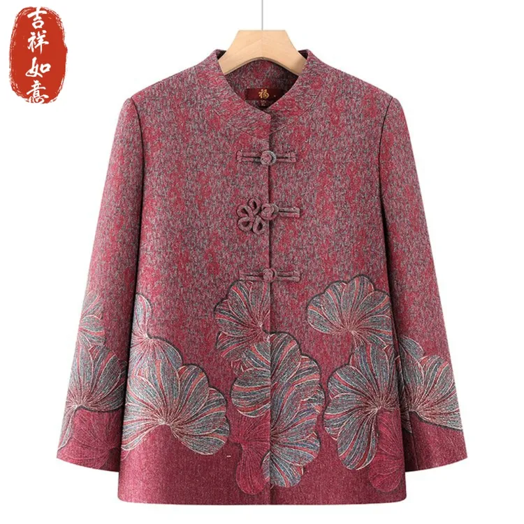 奶奶秋装老年人外套女装60岁70妈妈春秋2025新款上衣太太老人衣服