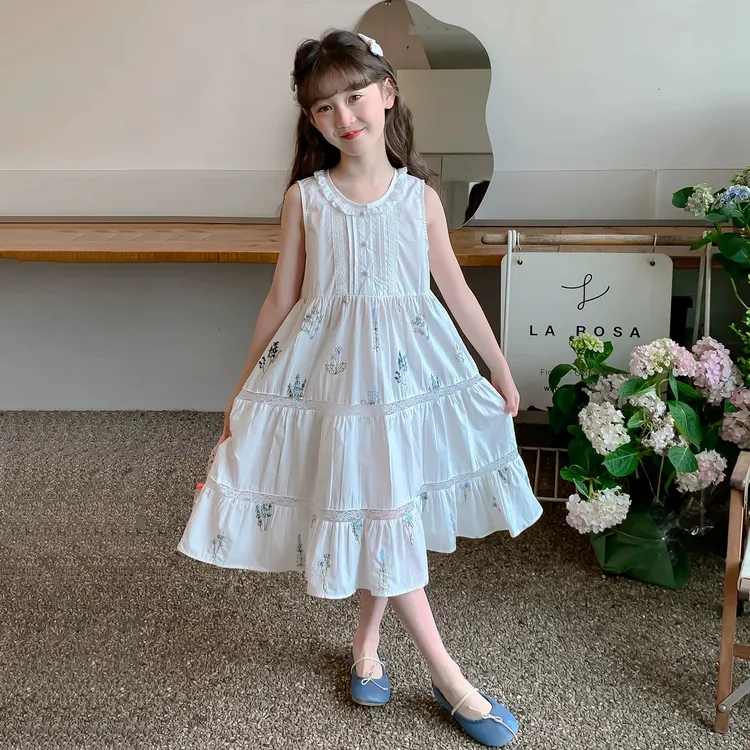 女童连衣裙25夏季新款儿童韩系长裙女孩超好看甜美裙子中大童夏装