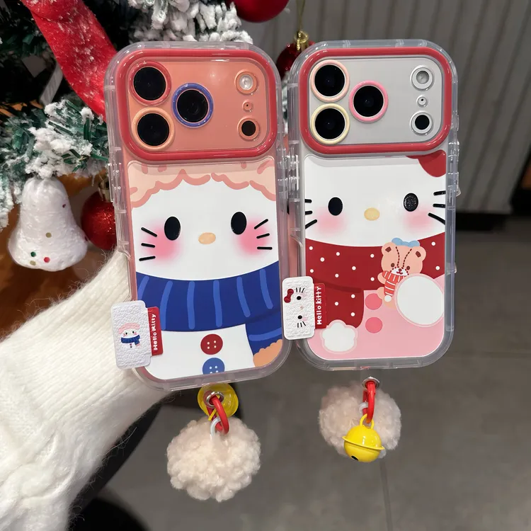 欧克里里围巾KT毛球挂件适用苹果17/16手机壳华为vivoppo小米1514