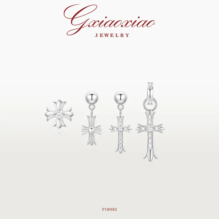 G XIAOXIAO耳饰 气质时尚十字花四件套耳环 F18H82新年礼物