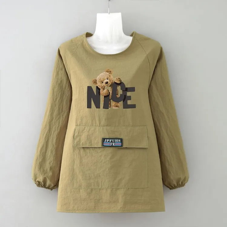 26款防泼水围裙长袖罩衣餐饮厨房耐磨定制做饭防污家用围腰工作服