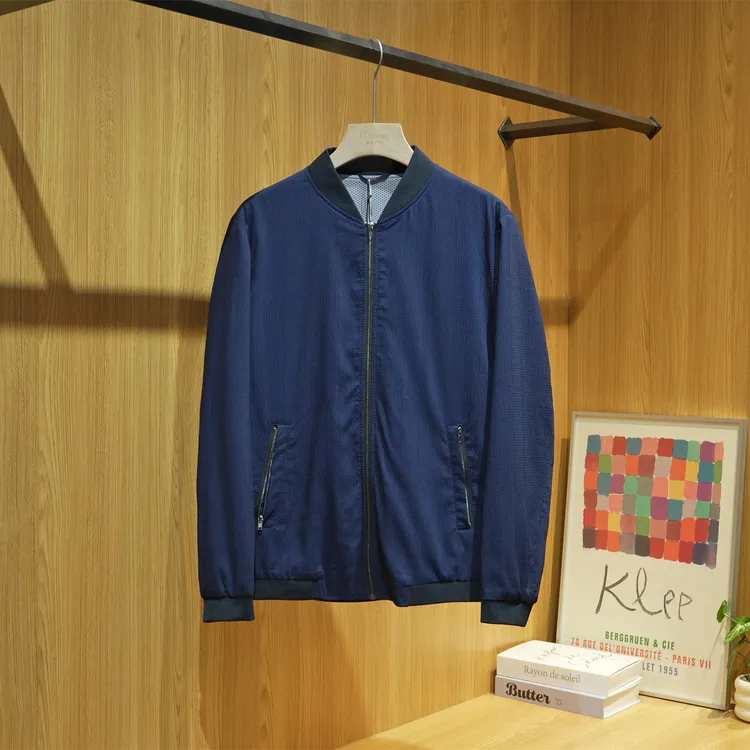 春秋季剪标款棒球领男士莱赛尔天丝混纺夹克休闲百搭外套1U031