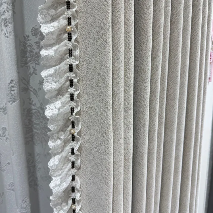 《琉璃》羊绒雪尼尔轻奢中古意式极简窗帘高档遮阳遮光大气卧室花边